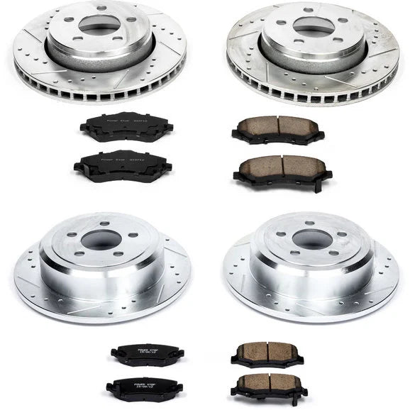 Power Stop K2832 Front & Rear Z23 Evolution Sport Performance 1-Click Brake Kit for 08-12 Jeep Liberty KK