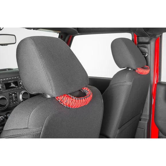 Load image into Gallery viewer, Quadratec 550 Paracord 3-in-1 Grab Handles for A Pillar, Headrests &amp; Soundbar for 07-18 Jeep Wrangler JK
