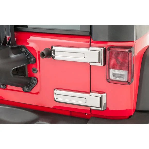 Load image into Gallery viewer, Kentrol 30017 Stainless Steel Tailgate Hinge Overlays for 07-18 Jeep Wrangler JK
