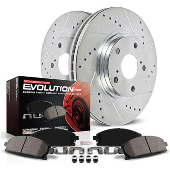 Power Stop Front Z23 Evolution Sport Performance 1-Click Brake Kit for 18-20 Jeep Wrangler JL