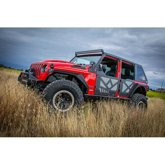 Load image into Gallery viewer, DV8 Offroad Aluminum Half Doors with Screens for 18-24 Jeep Wrangler JL &amp; Gladiator JT
