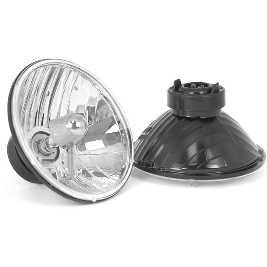 Rugged Ridge 12402.80 7" Round Crystal H2 Headlight Conversion for 55-06 Jeep CJ-5, CJ-7, CJ-8 Scrambler, Wrangler TJ & Unlimited