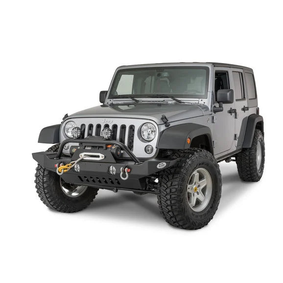 Load image into Gallery viewer, HyLine OffRoad 400100110 Front Full Width Winch Bumper in Lightly Textured Black Powder Coat for 07-18 Jeep Wrangler JK
