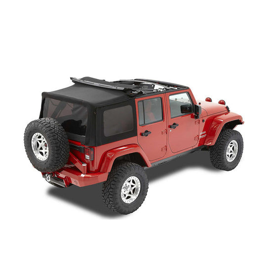 Bestop 79847-17 Twill Replace-a-top Soft Top with Tinted Windows without Doors in Black for 10-18 Jeep Wrangler Unlimited JK 4 Door