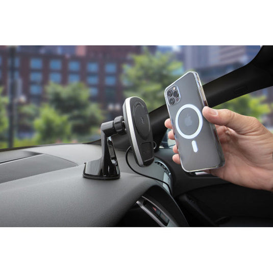 Scosche MPQ4WD-XTSP MagicMount Pro Charge 4 QI-Wireless Magnetic Smartphone/GPS Dash or Windshield Mount