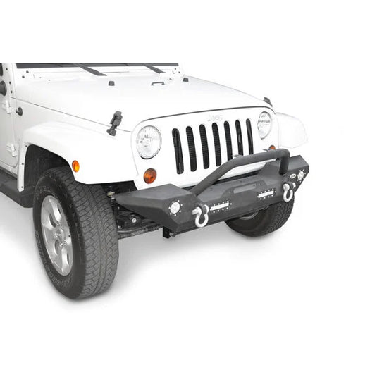 DV8 Offroad FBSHTB-07 FS-7 Front Mid Width Winch Bumper With LED Lights for 07-20 Jeep Wrangler JL, JK & Gladiator JT