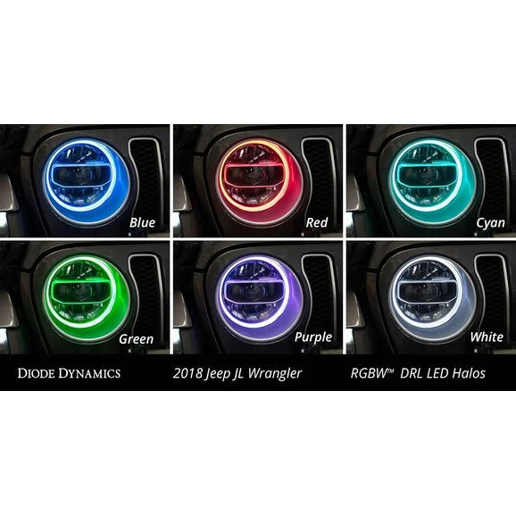 Load image into Gallery viewer, Diode Dynamics DD2290 RGBW HD LED Halos for 18-24 Jeep Wrangler JL &amp; Gladiator JT
