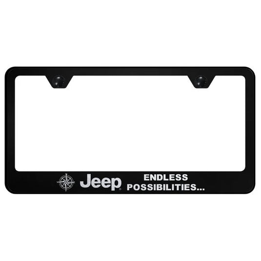 Automotive Gold Laser Etched Stainless Jeep Endless Possibilities License Plate Frame