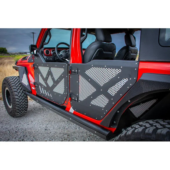 Load image into Gallery viewer, DV8 Offroad Aluminum Half Doors with Screens for 18-24 Jeep Wrangler JL &amp; Gladiator JT
