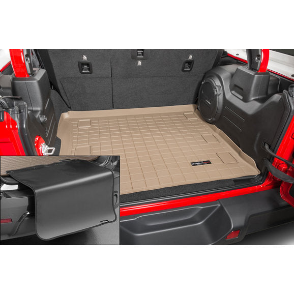 Load image into Gallery viewer, WeatherTech Rear Cargo Liner in Tan for 18-20 Jeep Wrangler JL Unlimited with Cloth Seats
