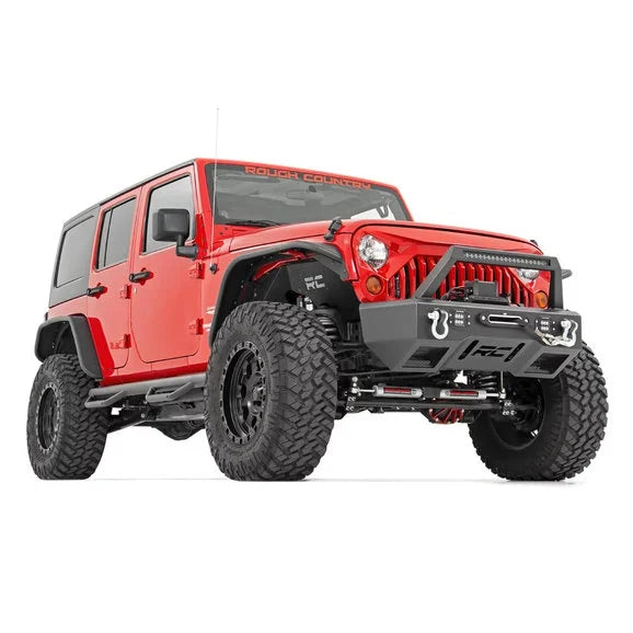 Load image into Gallery viewer, Rough Country 10533 Front &amp; Rear Tubular Fender Flares for 07-18 Jeep Wrangler JK
