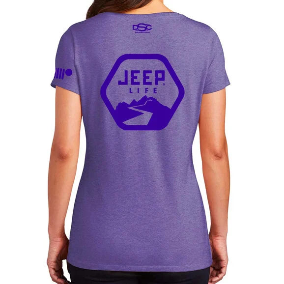 Load image into Gallery viewer, Jeep Merchandise Ladies Jeep Life Purple Tone Triblend V-Neck
