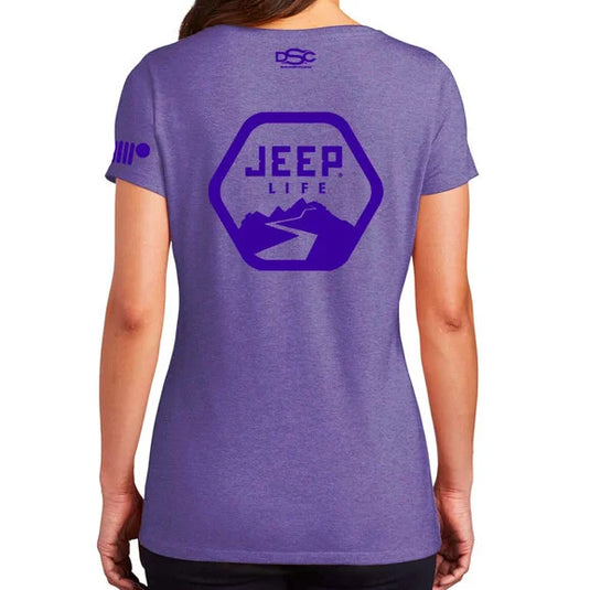 Jeep Merchandise Ladies Jeep Life Purple Tone Triblend V-Neck