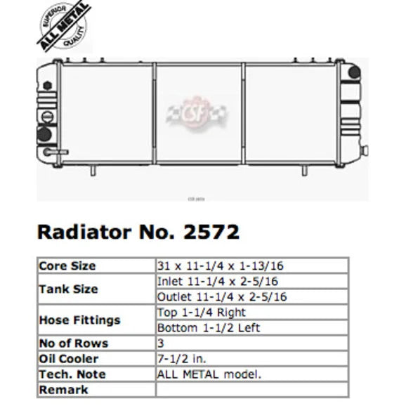 Load image into Gallery viewer, CSF 2572 Heavy Duty Copper Tank Radiator without Filler Neck for 88-90 Jeep Cherokee XJ with 4.0L
