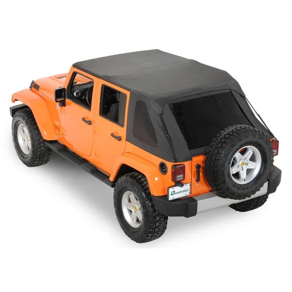 Load image into Gallery viewer, Rampage Products 109835 Sailcloth Trail Top Soft Top with Tinted Windows in Black Diamond for 07-18 Jeep Wrangler Unlimited JK 4 Door
