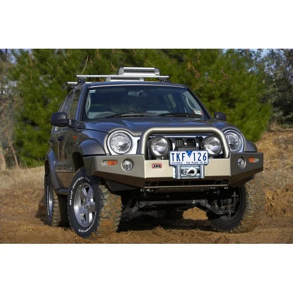 Load image into Gallery viewer, ARB 3450190 Combination Bull Bar Bumper in Millenium Gray for 05-07 Jeep Liberty KJ
