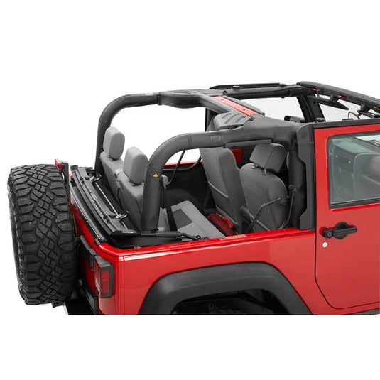 Bestop Supertop NX Soft Top with 2 Piece Soft Doors and Tinted Windows In Black Diamond for 07-18 Jeep Wrangler JK 2 Door