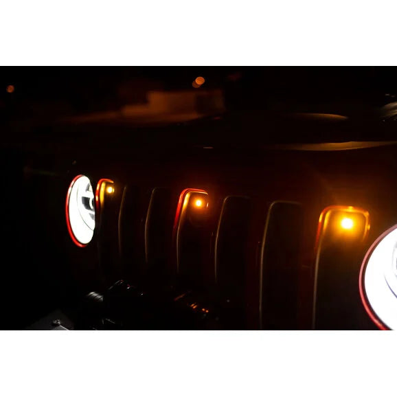 Load image into Gallery viewer, DV8 Offroad GRJL-02 Amber Grille Lights for 18-24 Jeep Wrangler JL
