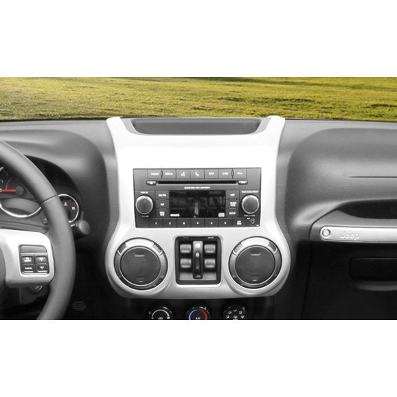 Rugged Ridge 11152.24 Center Radio Trim in Silver for 11-18 Jeep Wrangler JK