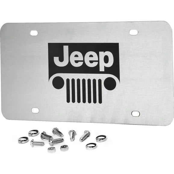 Automotive Gold PLJEEGES Laser Etched Stainless Steel Jeep Grille Logo License Plate