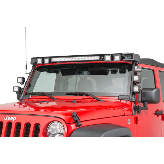 Load image into Gallery viewer, Rugged Ridge 11232.50 Elite Fast Track Windshield Light Bar Mounting Brackets for 07-18 Jeep Wrangler JK
