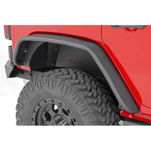 Load image into Gallery viewer, Rough Country 10533 Front &amp; Rear Tubular Fender Flares for 07-18 Jeep Wrangler JK
