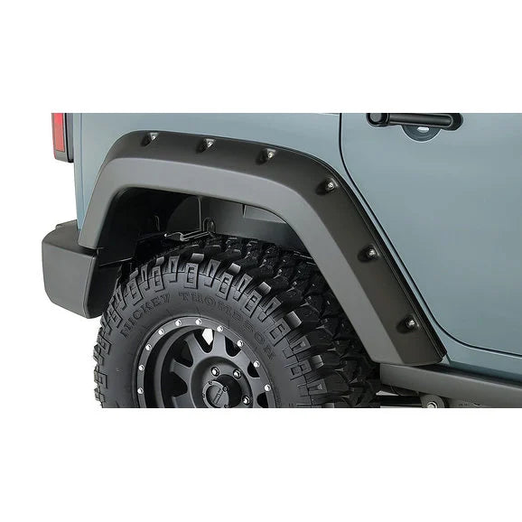 Load image into Gallery viewer, Bushwacker 10080-02 Factory Coverage 9.5&quot; Width Rear Pocket Style Fender Flares for 07-18 Jeep Wrangler Unlimited JK 4 Door
