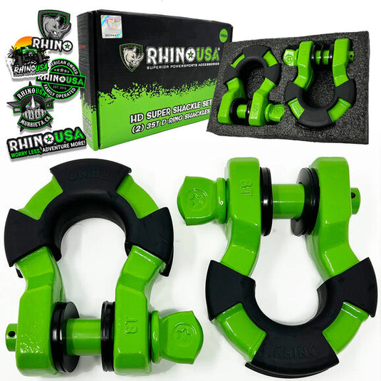 Rhino USA 8 Ton Super Shackles with Isolators