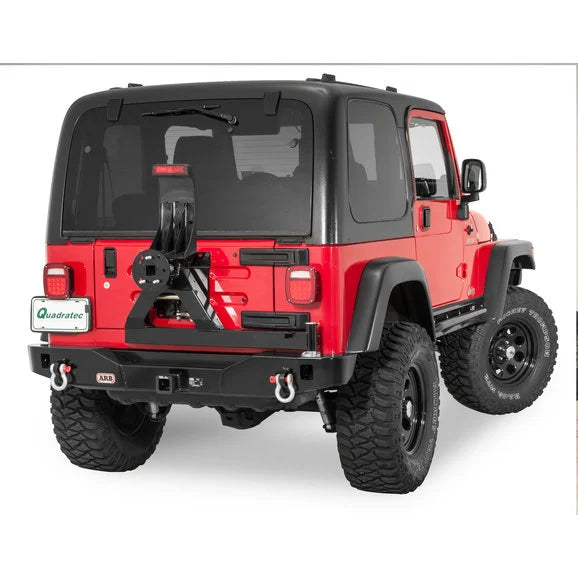 Load image into Gallery viewer, ARB Rear Modular Bumper &amp; Swing Away Wheel Carrier in Black for 97-06 Jeep Wrangler TJ
