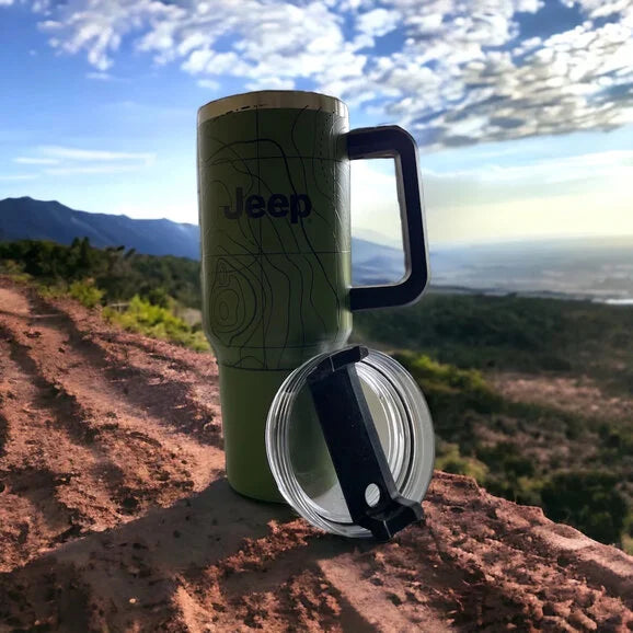 Load image into Gallery viewer, Jeep Merchandise Jeep Topography Handle Mug- 40oz
