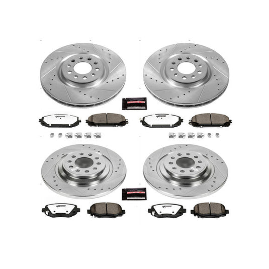 Power Stop K6541-36 Front & Rear Z36 Extreme Performance Truck & Tow Brake Kit for 14-16 Jeep Cherokee KL with Dual Piston Front Calipers
