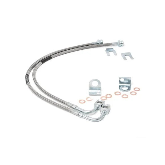 Rough Country 89708 Rear Stainless Steel Brake Lines for 07-18 Jeep Wrangler JK