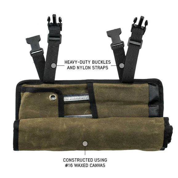 Load image into Gallery viewer, Overland Vehicle Systems Waxed Canvas Wrench Tool Roll Storage Bag
