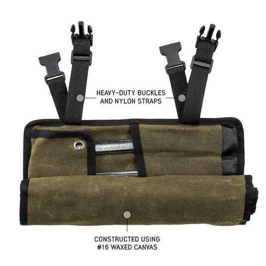 Overland Vehicle Systems Waxed Canvas Wrench Tool Roll Storage Bag