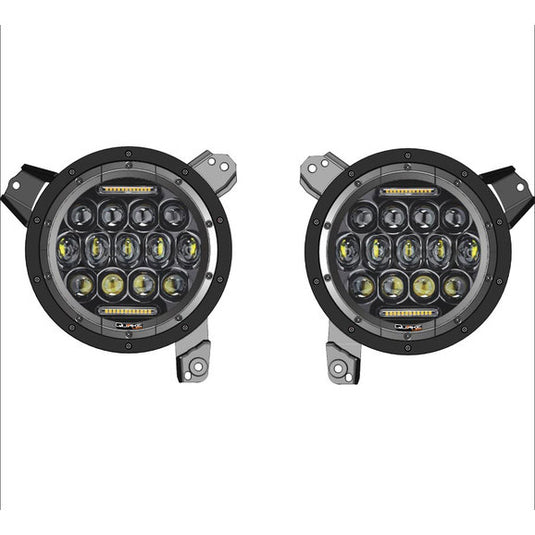 Quake LED QTE903 RGB LED Headlights for 18-24 Jeep Wrangler JL & Gladiator JT