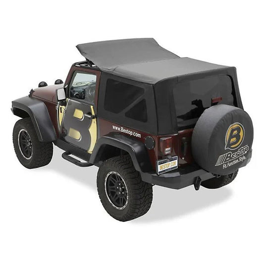 Bestop 7913635 Sailcloth Replace-a-top Soft Top with Tinted Windows in Black Diamond for 07-09 Jeep Wrangler JK 2 Door