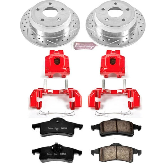 Power Stop KC2151 Rear Z23 Evolution Sport Performance 1-Click Brake Kit with Powder Coated Calipers for 99-04 Jeep Grand Cherokee WJ
