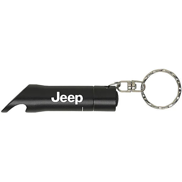 Automotive Gold Jeep Logo LED Flashlight-Bottle Opener Keychain