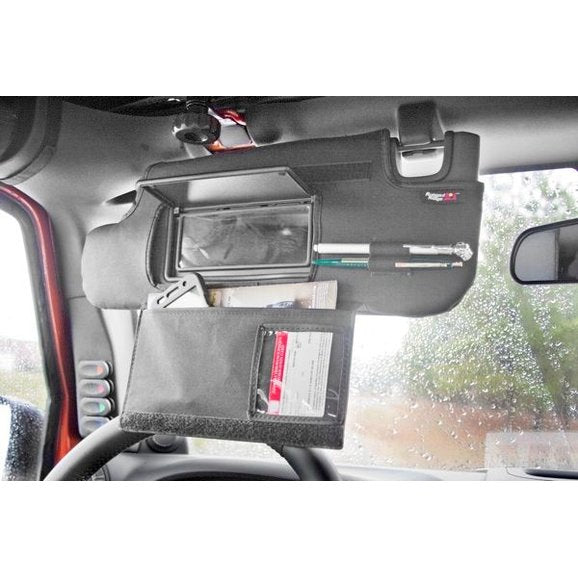 Rugged Ridge 13305.08 Sun Visor Organizer Covers with Mirror Cut Out for 10-18 Jeep Wrangler JK