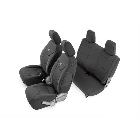 Load image into Gallery viewer, Rough Country 91005 Front &amp; Rear Seat Covers for 07-10 Jeep Wrangler JK 2 Door
