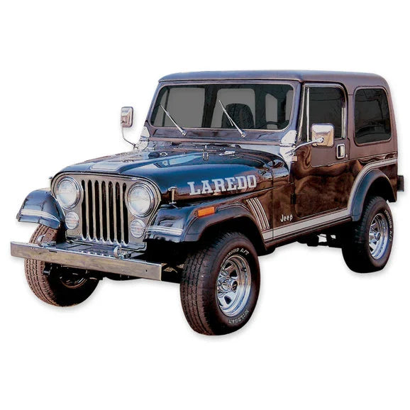 Load image into Gallery viewer, Phoenix Graphix Laredo Vinyl Hood Graphics Kit for 85-86 Jeep CJ-7 Laredo
