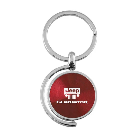 Load image into Gallery viewer, Automotive Gold Spinner Jeep Logo Gladiator Keychain
