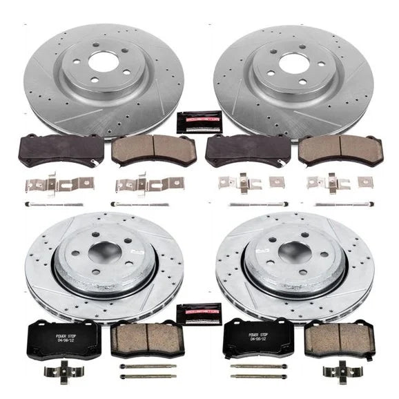 Power Stop K5958 Front & Rear Z23 Evolution Sport Performance 1-Click Brake Kit for 12-14 Jeep Grand Cherokee WK2 SRT8