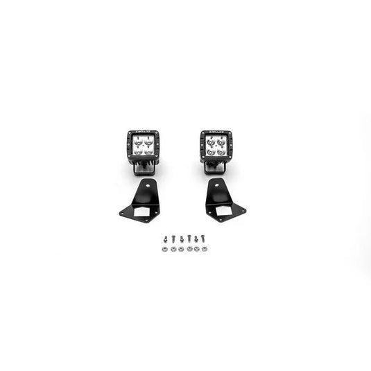 ZROADZ Z334851-KIT2 Side Mount Brackets with (2) 3" LED Pod Lights for 18-21 Jeep Wrangler JL & Gladiator JT with ZROADZ Front Roof Mounts