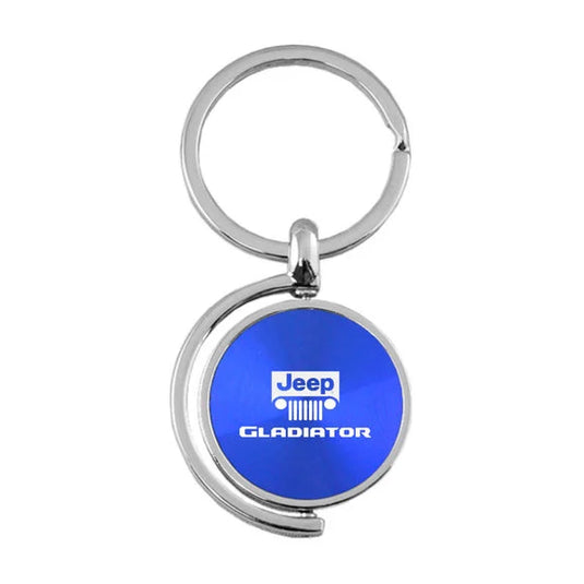 Automotive Gold Spinner Jeep Logo Gladiator Keychain