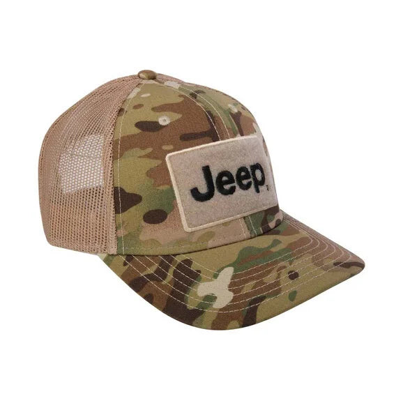 Load image into Gallery viewer, Jeep Merchandise Jeep Text Logo Camo Pattern Hook and Loop Tactical Snapback Hat
