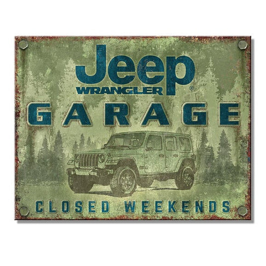 Jeep Merchandise Jeep Garage Metal Sign- 16" x 12.5"