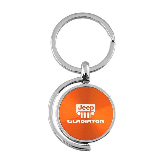 Load image into Gallery viewer, Automotive Gold Spinner Jeep Logo Gladiator Keychain
