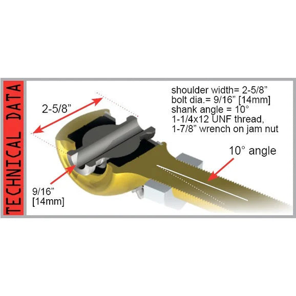 Load image into Gallery viewer, Teraflex 4116250 Right Hand Thread Large Angled Flex End for 07-18 Jeep Wrangler JK
