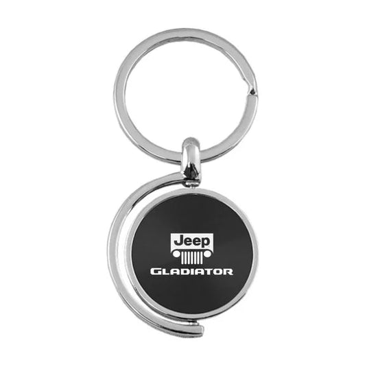 Automotive Gold Spinner Jeep Logo Gladiator Keychain